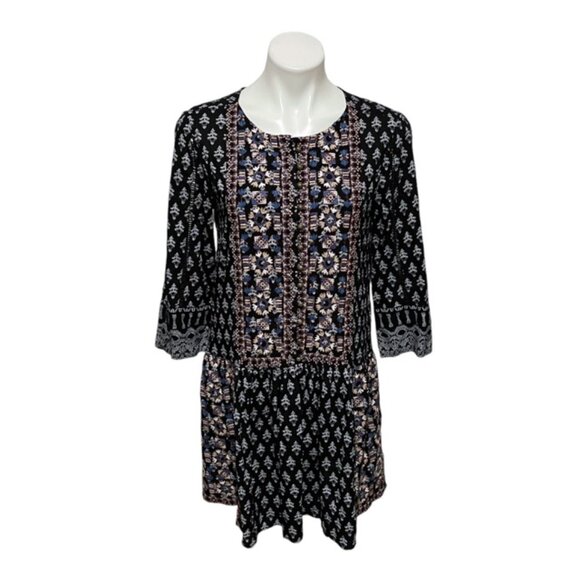 Vanessa Virginia Anthropologie Medium Embroidered Button Front 3/4 Sleev… - Picture 3 of 8